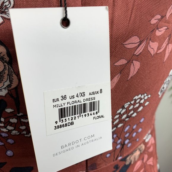Bardot Milly Floral Wrap Dress Sz 4/XS - Picture 7 of 8